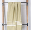 FRINGELESS Aegean Ecru Color Background Turkish Bath Towel