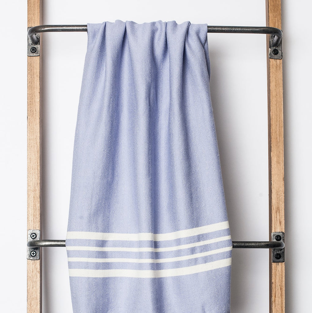 Aegean Ecru Color Background Turkish Bath Towel - marmara imports
