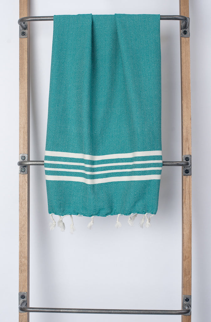 Aegean Ecru Color Background Turkish Bath Towel