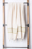 Aegean Ecru background with color stripe Turkish bath/beach towel