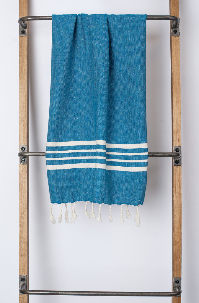Aegean Ecru Color Background Turkish Bath Towel