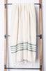 Aegean Ecru background with color stripe Turkish bath/beach towel