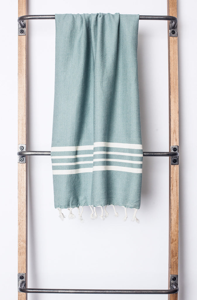 Aegean Ecru Color Background Turkish Bath Towel