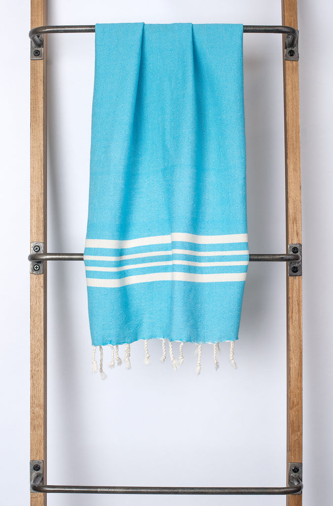 Aegean Ecru Color Background Turkish Bath Towel