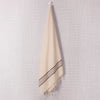 Aegean Ecru background with color stripe Turkish bath/beach towel